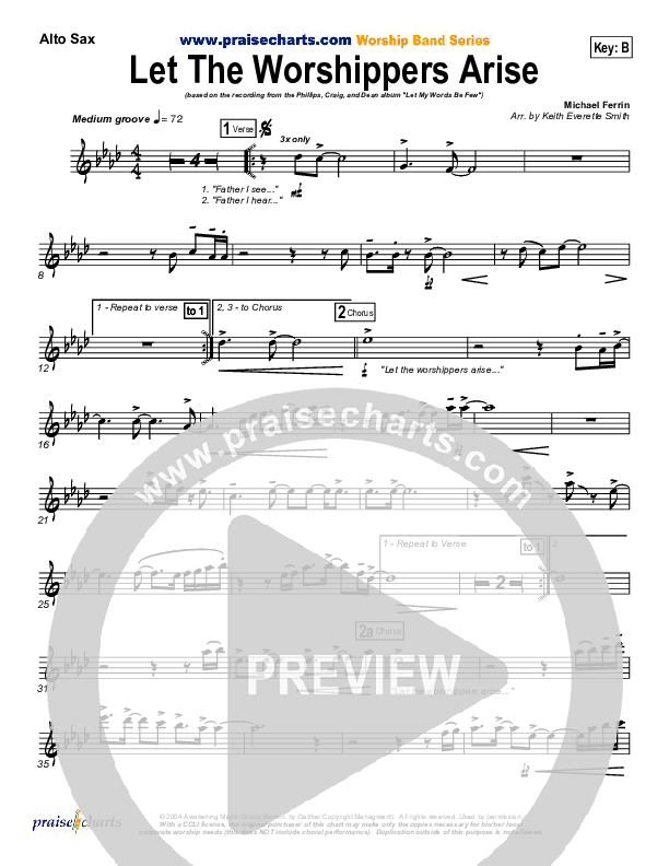 Let The Worshippers Arise Alto Sax (Phillips Craig & Dean)