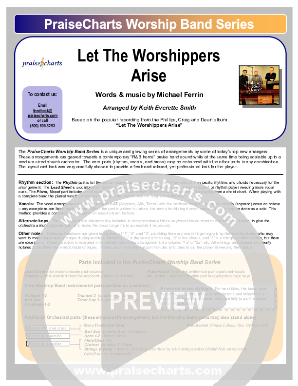 Let The Worshippers Arise Cover Sheet (Phillips Craig & Dean)