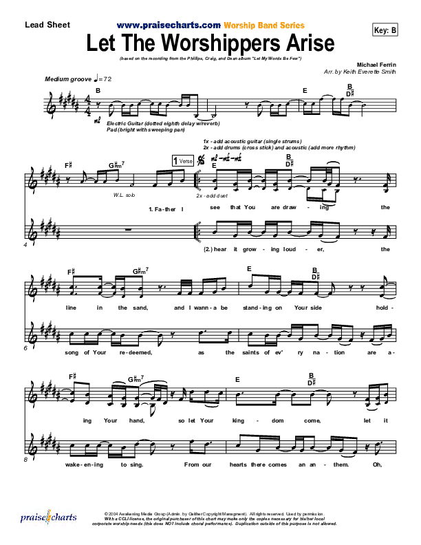Let The Worshippers Arise Lead Sheet (Phillips Craig & Dean)