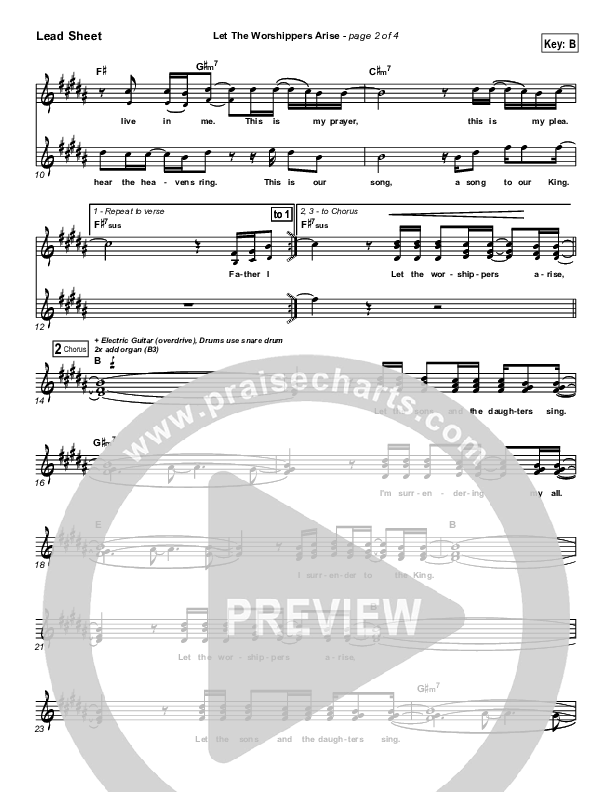 Let The Worshippers Arise Lead Sheet (SAT) (Phillips Craig & Dean)