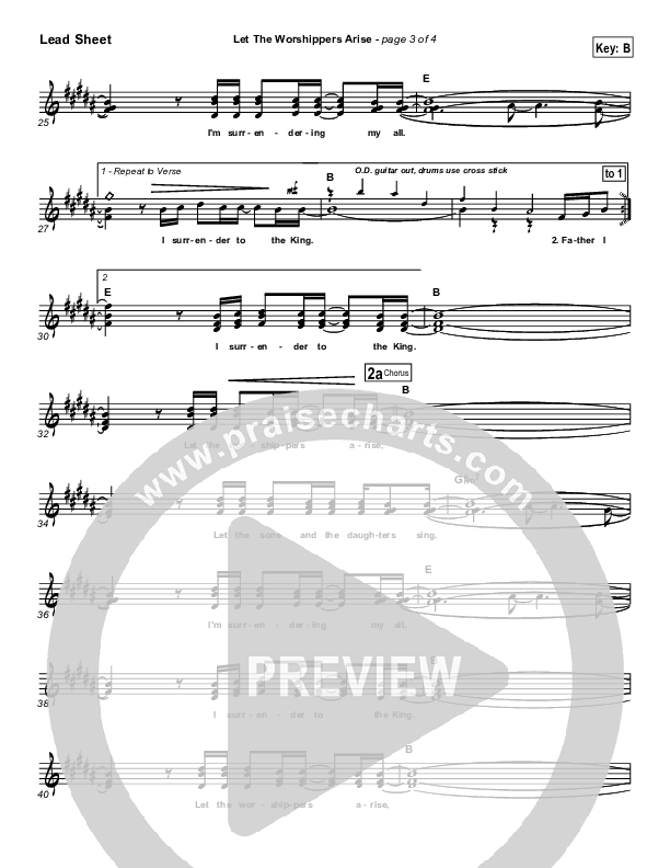 Let The Worshippers Arise Lead Sheet (SAT) (Phillips Craig & Dean)