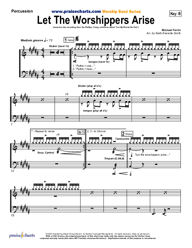 Let The Worshippers Arise Percussion (Phillips Craig & Dean)