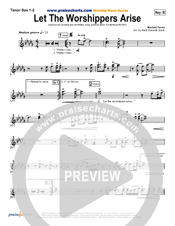 Let The Worshippers Arise Tenor Sax 1/2 (Phillips Craig & Dean)