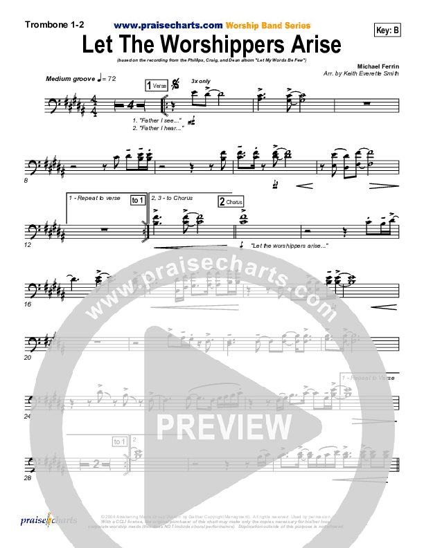 Let The Worshippers Arise Trombone 1/2 (Phillips Craig & Dean)
