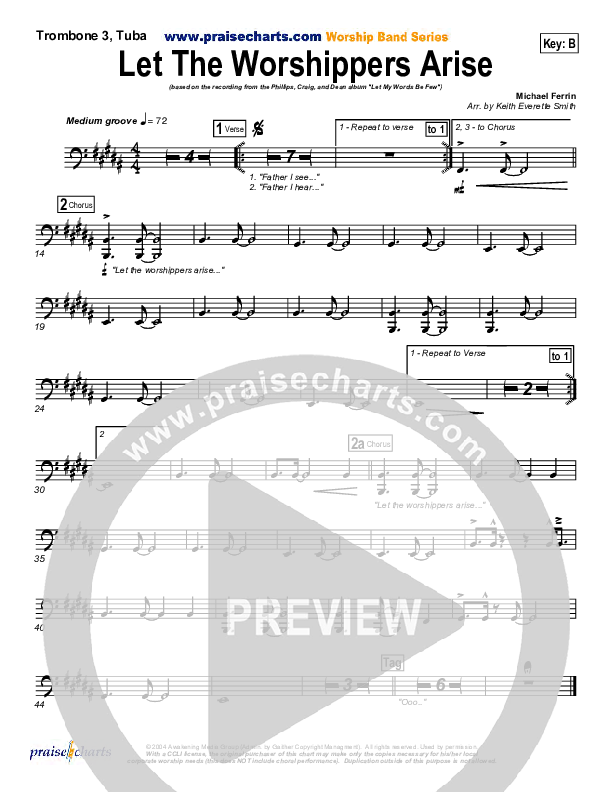 Let The Worshippers Arise Trombone 3/Tuba (Phillips Craig & Dean)