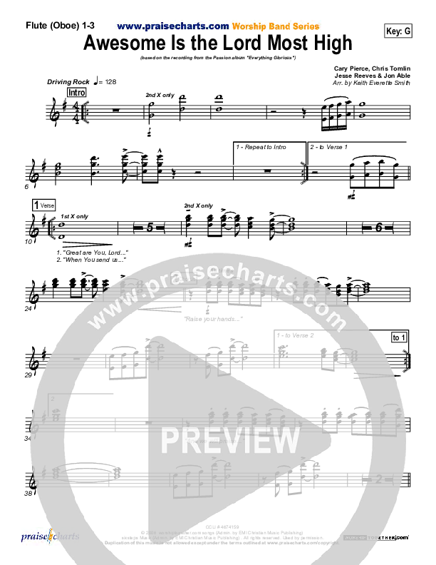 Awesome Is The Lord Most High Wind Pack (Chris Tomlin / Passion)