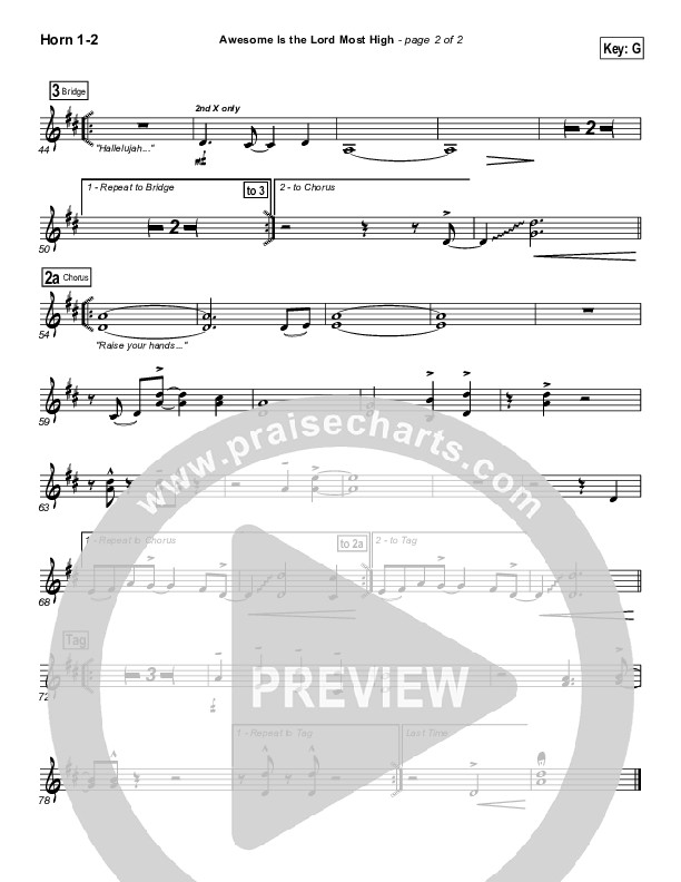 Awesome Is The Lord Most High Brass Pack (Chris Tomlin / Passion)