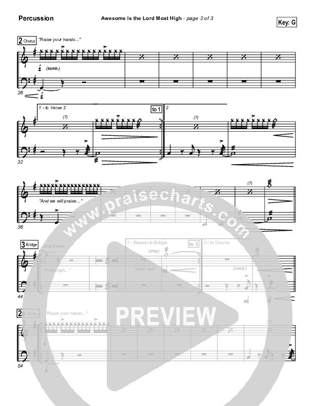 Awesome Is The Lord Most High Percussion (Chris Tomlin / Passion)