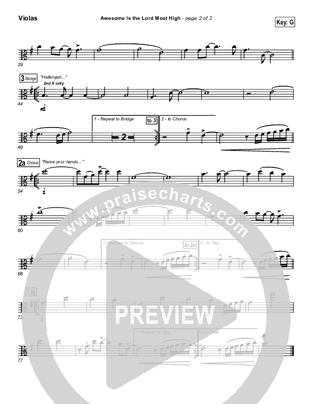 Awesome Is The Lord Most High Viola (Chris Tomlin / Passion)