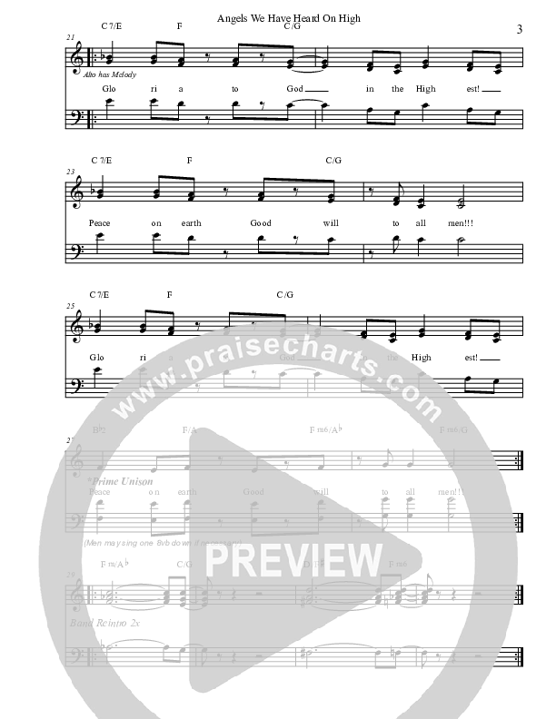 Angels We Have Heard On High Choir Sheet (Marcus Gresham)