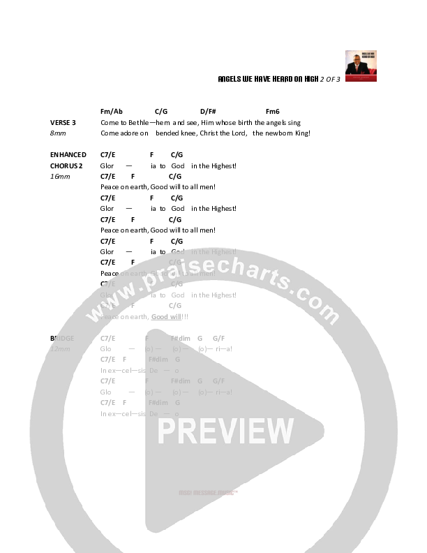 Angels We Have Heard On High Chord Chart (Marcus Gresham)