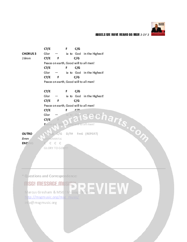 Angels We Have Heard On High Chord Chart (Marcus Gresham)