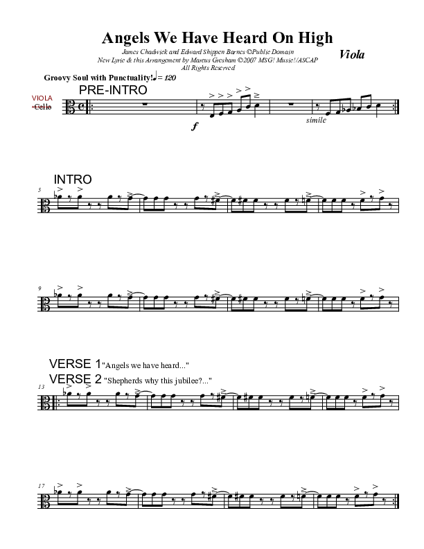 Angels We Have Heard On High Viola (Marcus Gresham)