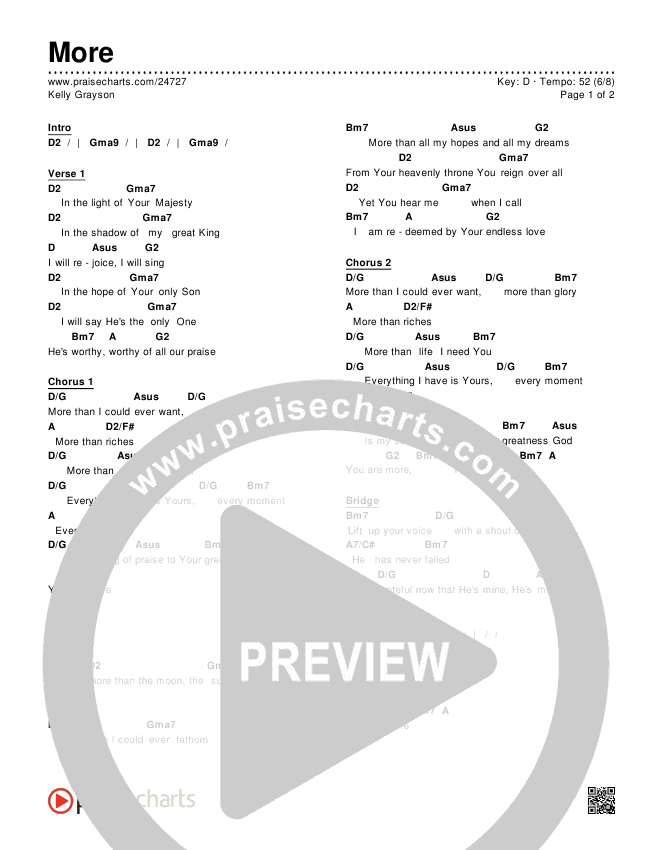More Chords & Lyrics (Kelly Grayson)