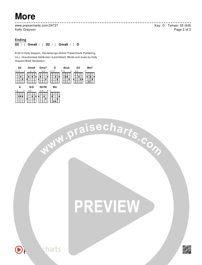 More Chords & Lyrics (Kelly Grayson)