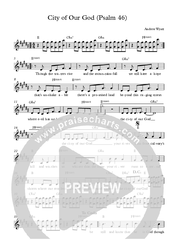 City Of Our God (Psalm 46) Lead Sheet (Andrew Wyatt)