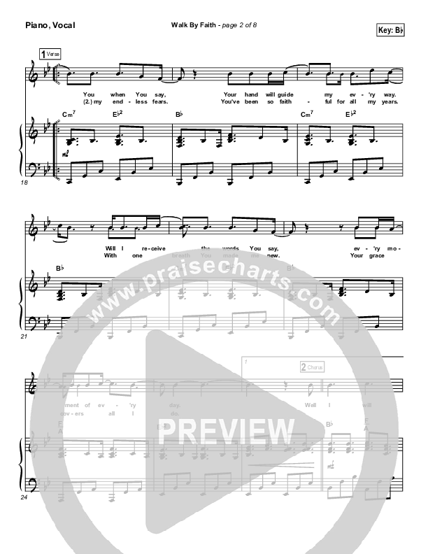 Walk By Faith Piano Sheet (Jeremy Camp)