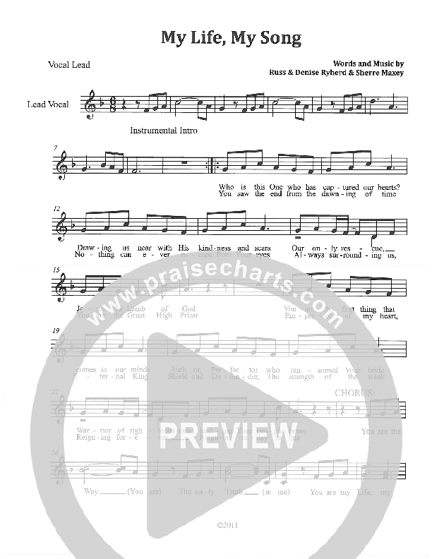 My Life My Song Lead Sheet (Russ Ryherd / Denise Ryherd / Sherre Maxey)
