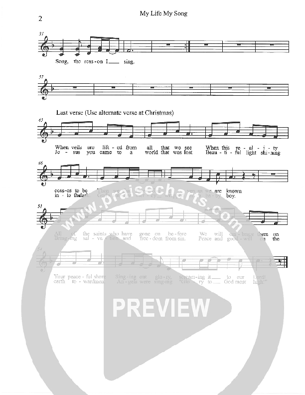 My Life My Song Lead Sheet (Russ Ryherd / Denise Ryherd / Sherre Maxey)