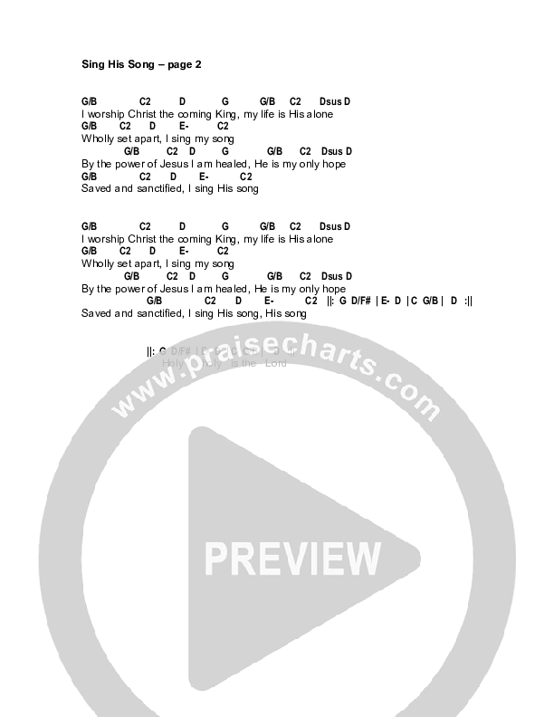 Sing His Song Chords & Lyrics (Jon Buller)