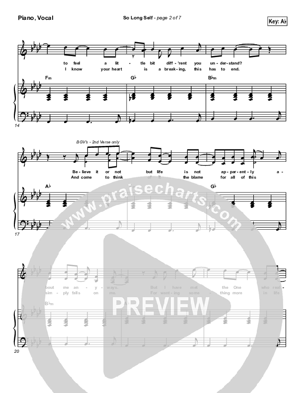 So Long Self Lead & Piano (MercyMe)