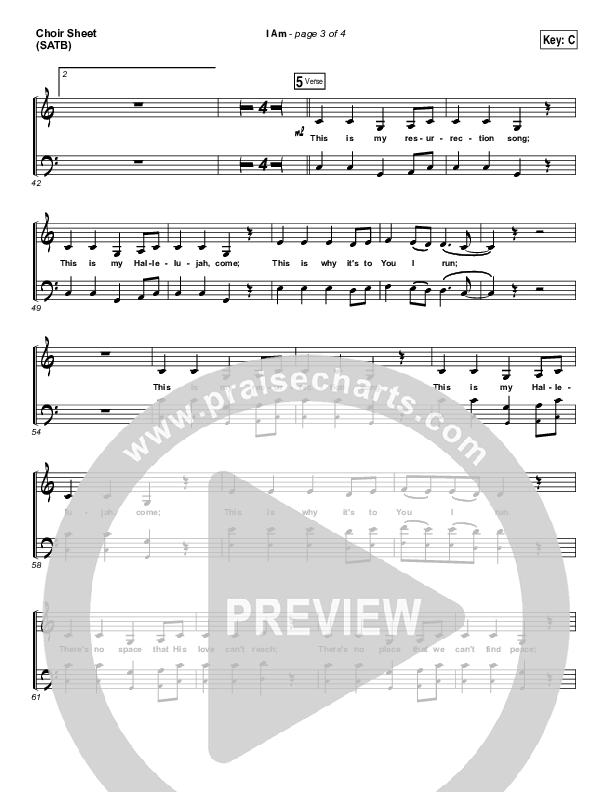 I Am Choir Sheet (SATB) (David Crowder)
