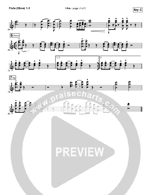 I Am Flute/Oboe 1/2/3 (David Crowder)