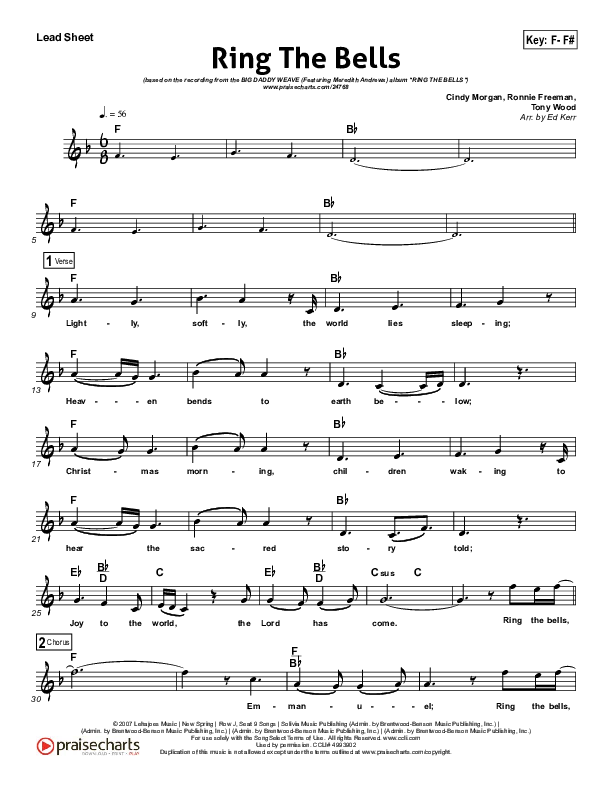 Ring The Bells Lead (SAT) (Big Daddy Weave / Meredith Andrews)