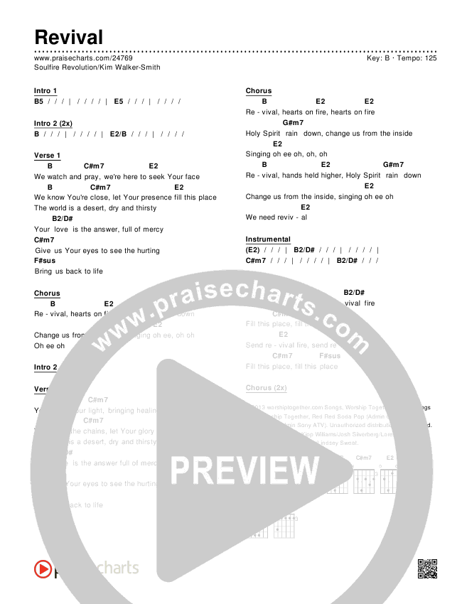 Revival Chords & Lyrics (Soulfire Revolution / Kim Walker-Smith)