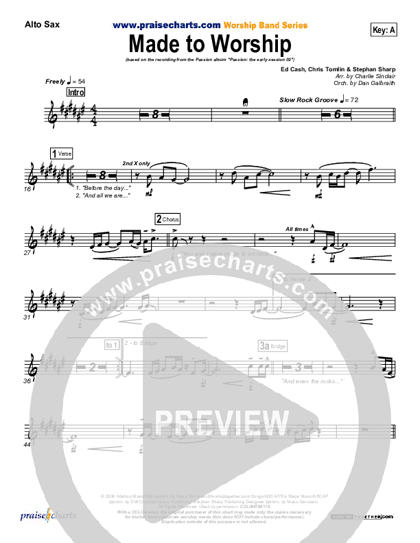Made To Worship Alto Sax (Chris Tomlin / Passion)