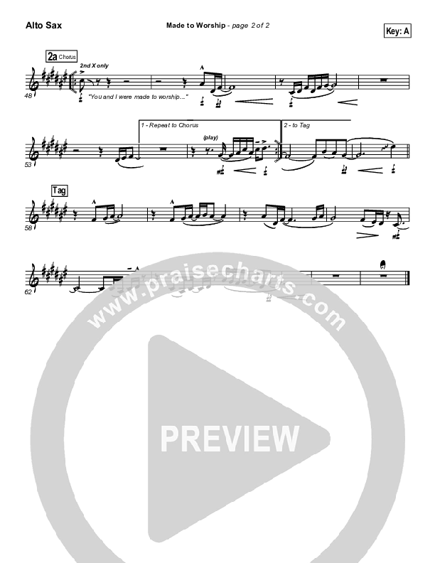 Made To Worship Alto Sax (Chris Tomlin / Passion)
