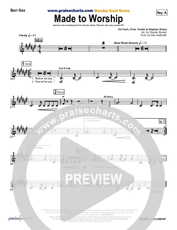 Made To Worship Bari Sax (Chris Tomlin / Passion)