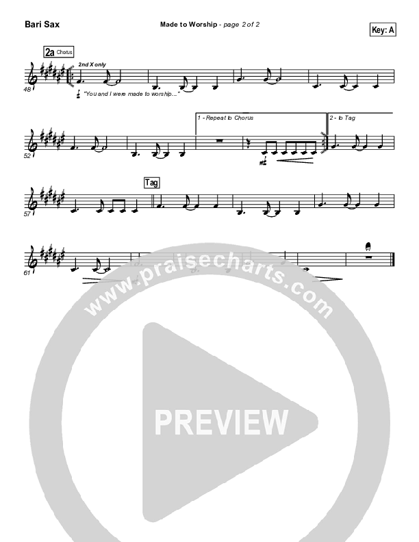 Made To Worship Bari Sax (Chris Tomlin / Passion)