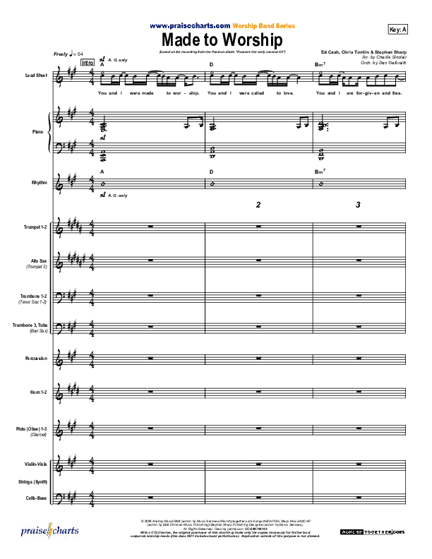 Made To Worship Conductor's Score (Chris Tomlin / Passion)