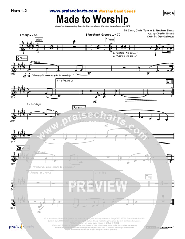 Made To Worship French Horn 1/2 (Chris Tomlin / Passion)