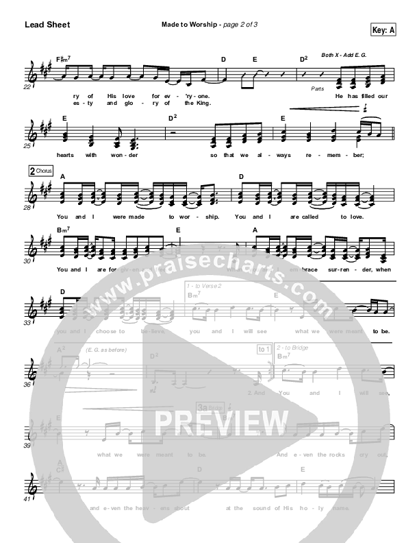 Made To Worship Lead Sheet (SAT) (Chris Tomlin / Passion)