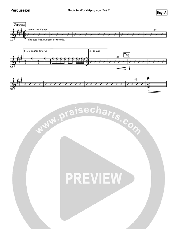 Made To Worship Percussion (Chris Tomlin / Passion)