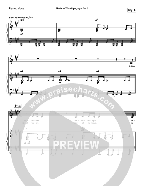 Made To Worship Piano/Vocal (Chris Tomlin / Passion)