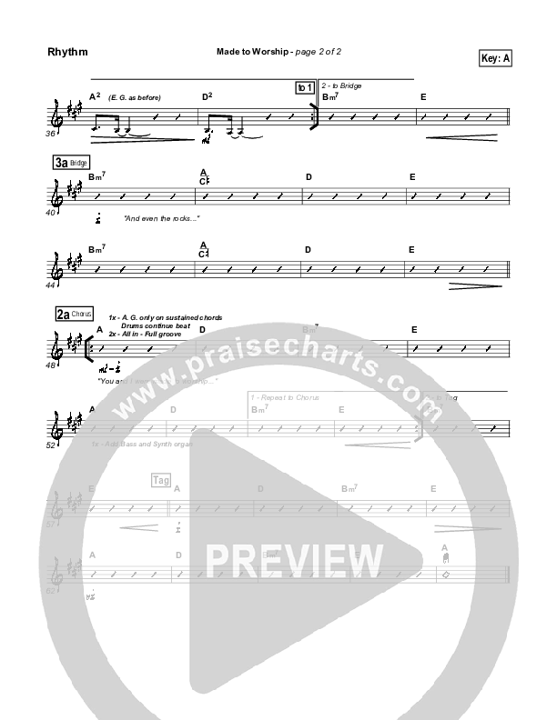 Made To Worship Rhythm Chart (Chris Tomlin / Passion)