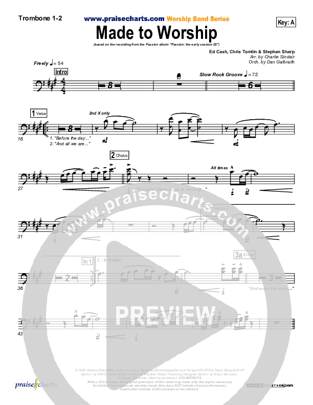 Made To Worship Trombone 1/2 (Chris Tomlin / Passion)