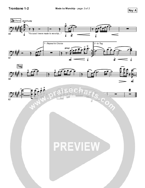 Made To Worship Trombone 1/2 (Chris Tomlin / Passion)