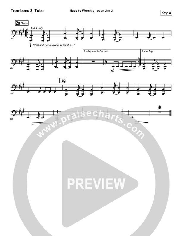 Made To Worship Trombone 3/Tuba (Chris Tomlin / Passion)