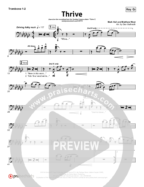 Thrive Trombone 1/2 (Casting Crowns)