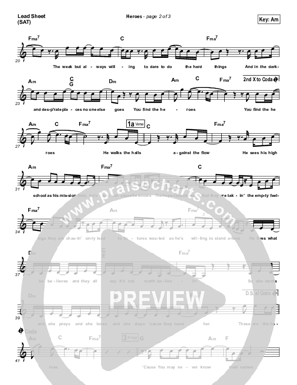 Heros Lead Sheet (SAT) (Casting Crowns)