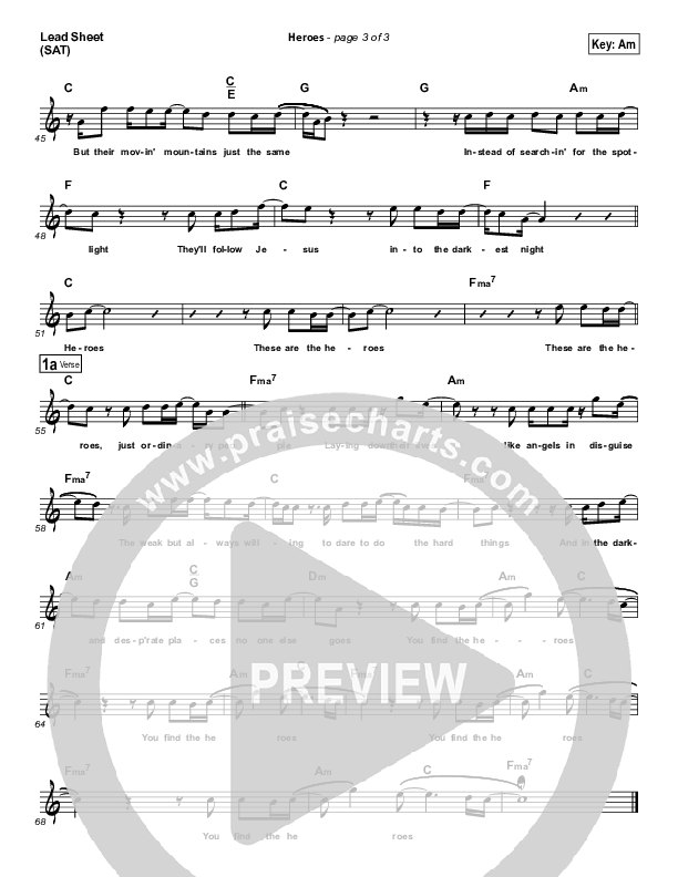 Heros Lead Sheet (SAT) (Casting Crowns)