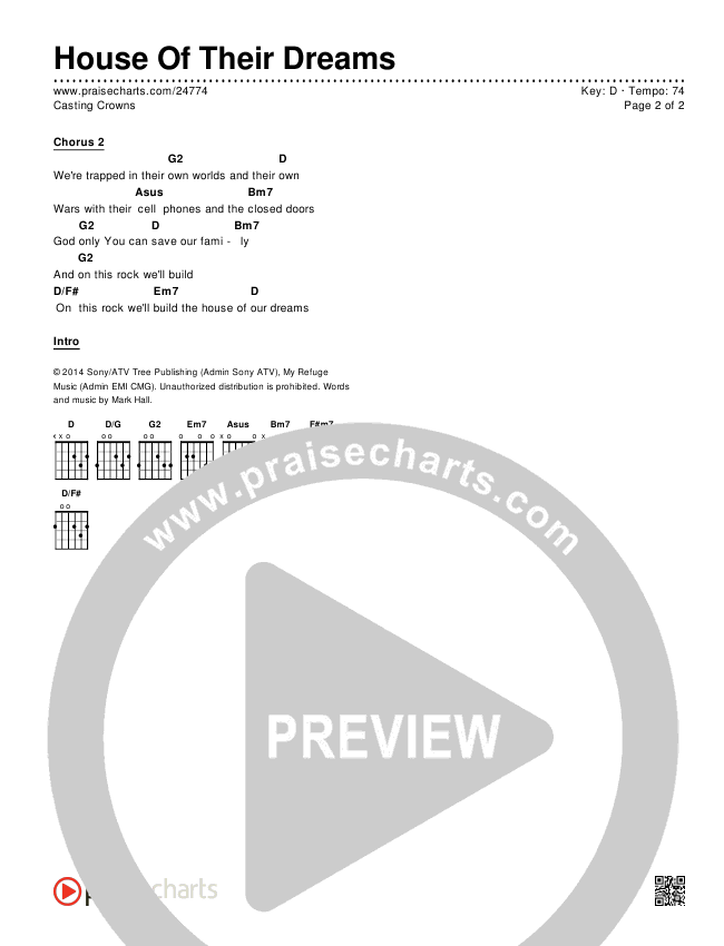 House Of Their Dreams Chords & Lyrics (Casting Crowns)