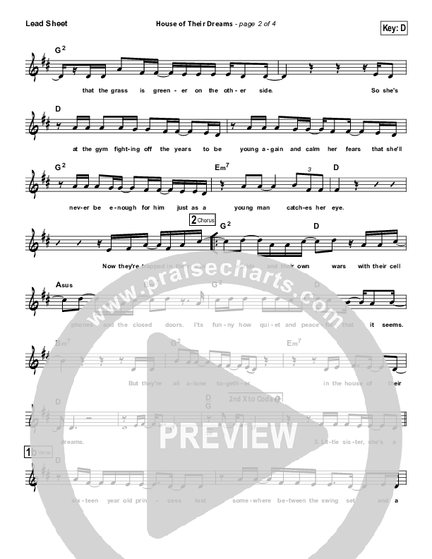 House Of Their Dreams Lead Sheet (Casting Crowns)