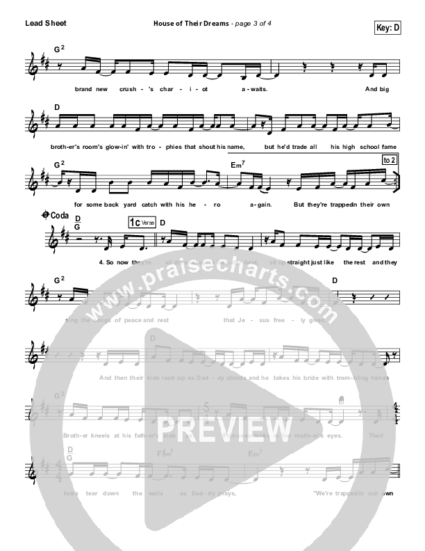 House Of Their Dreams Lead Sheet (Casting Crowns)