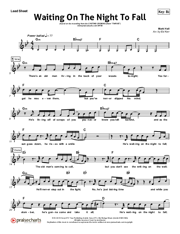 Waiting On The Night To Fall Lead (SAT) (Casting Crowns)