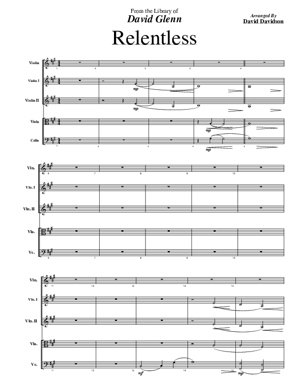 Relentless Conductor's Score (David Glenn)